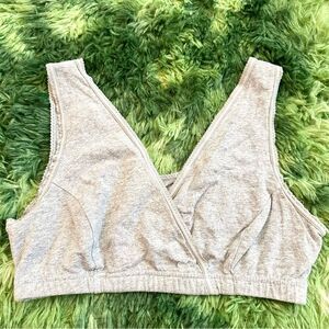 Gray V-Neck Stretchy Bra Intimates